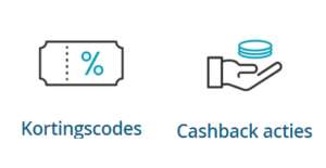 icoon met kortingscode en cashback actie 50five