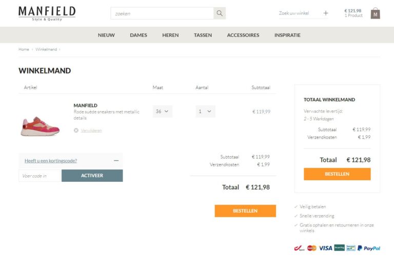 MANFIELD kortingscode 15 korting in november 2024 Belgie