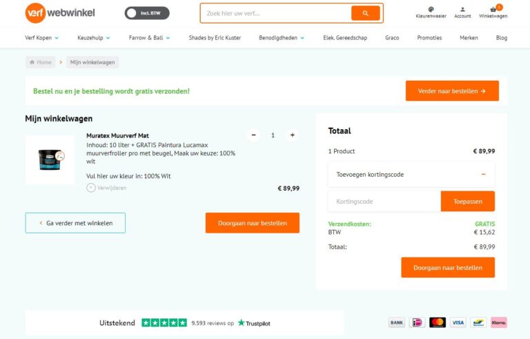 verfwebwinkel kortingscode
